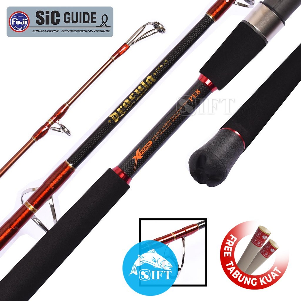 Joran Jigging MAGURO DRACULA | Fuji Sic + Seat | PE 4 6 8 Laut IFT Pancing