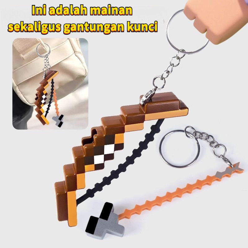 Gantungan Tas/Mini Minecraft Mainan Gantungan Model Busur Dan Panah/Mainan Anak