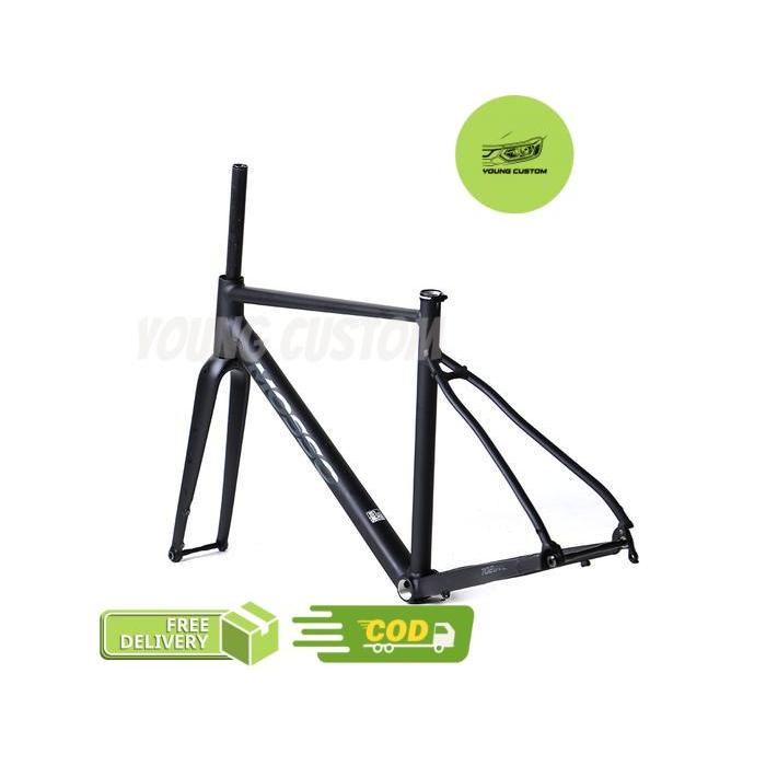 Mosso 702GVL Frame Set Sepeda Gravel [700C] Alloy - Silence Dark, 450