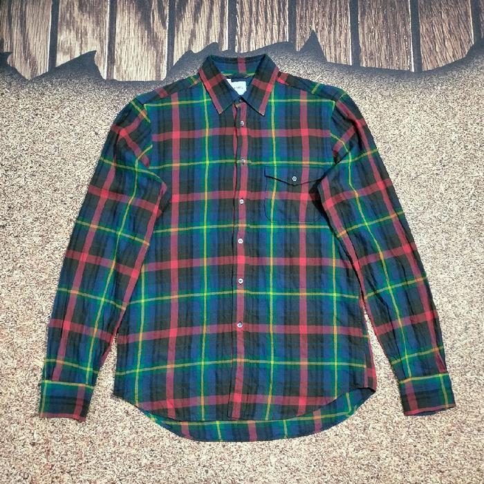kemeja panjang pria ASPESI kemeja tartan forma casual murah bagus size M