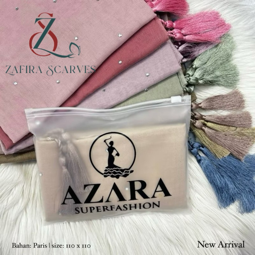 TERLARIS HIJAB PARIS SWAROVSKY TASEL POUCH AZARA|| SEGI EMPAT PAYET TABUR POUCH lk09