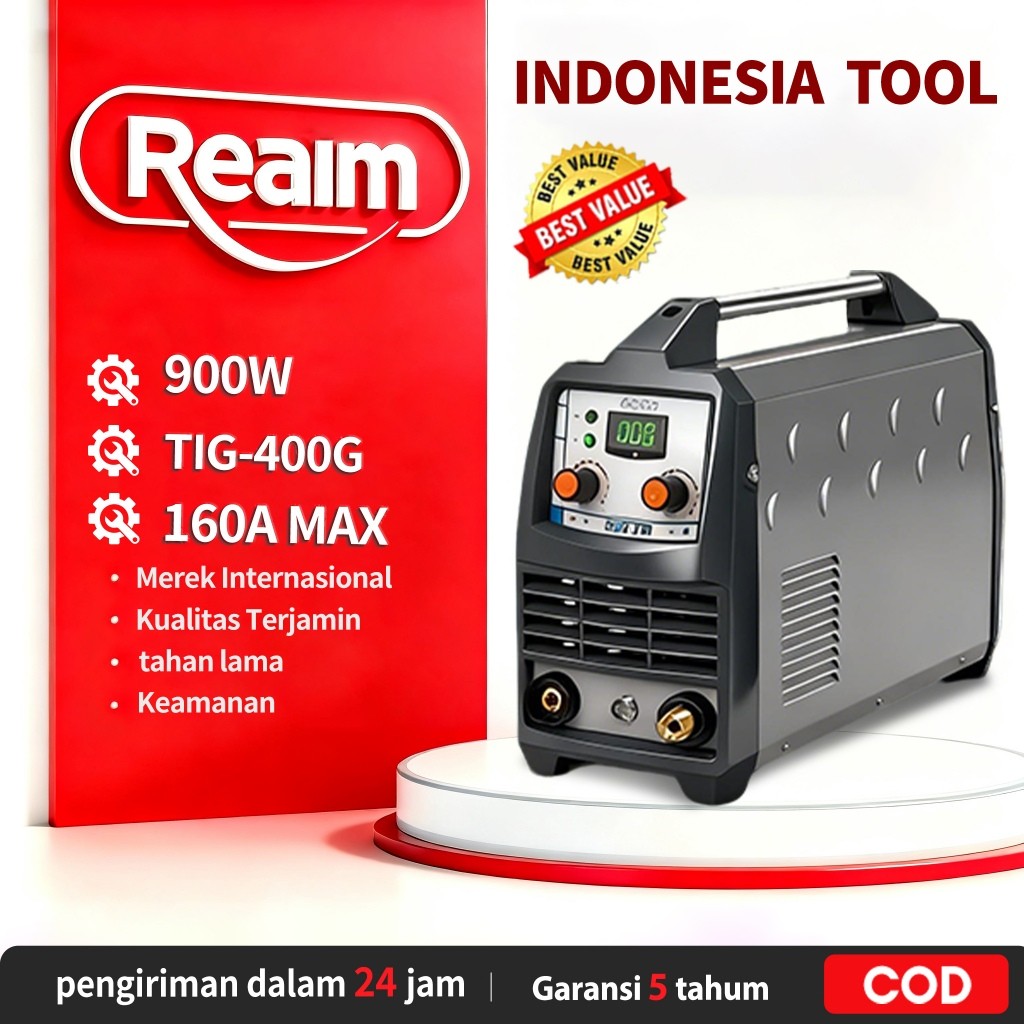 Mesin Las Agon TIG 400 Reaim S-PRO REAIM Mesin Las Inverter TIG-400G 160A 900 watt 3in1 Mesin las bu