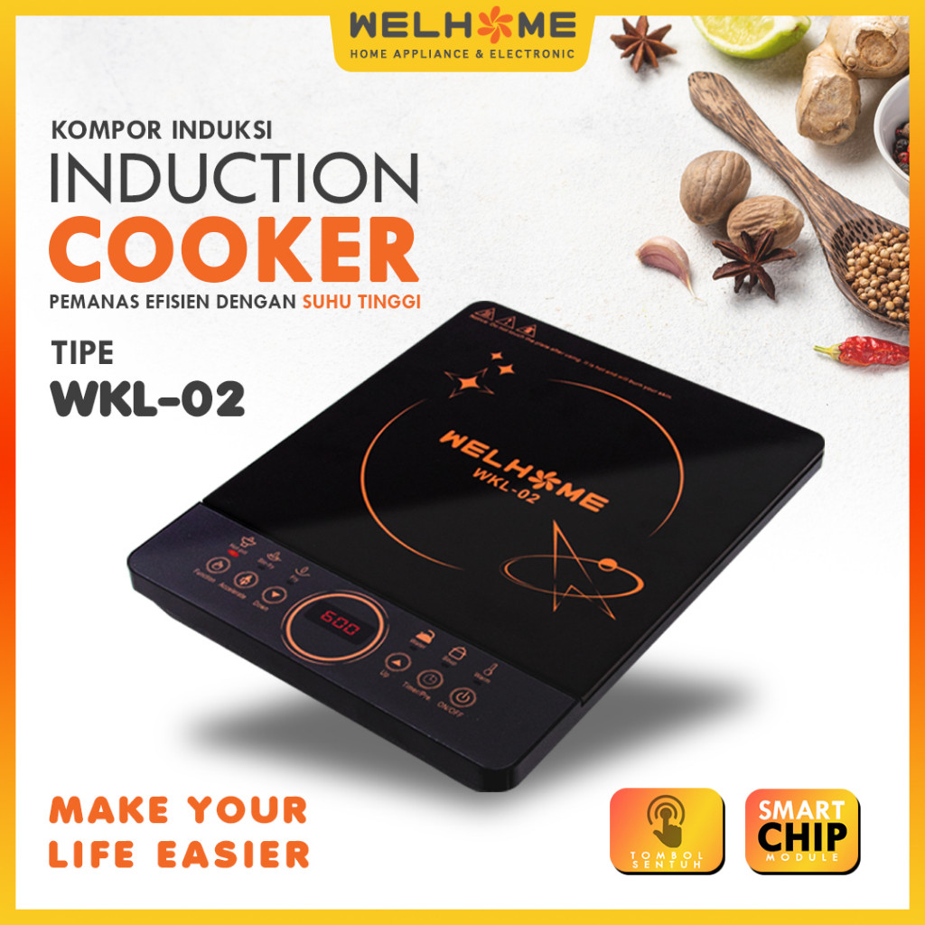 Kompor Listrik Induksi Welhome WKL 01 02 03 Panel Tanpa Api Hemat Gas Masak Elektrik Elektronik