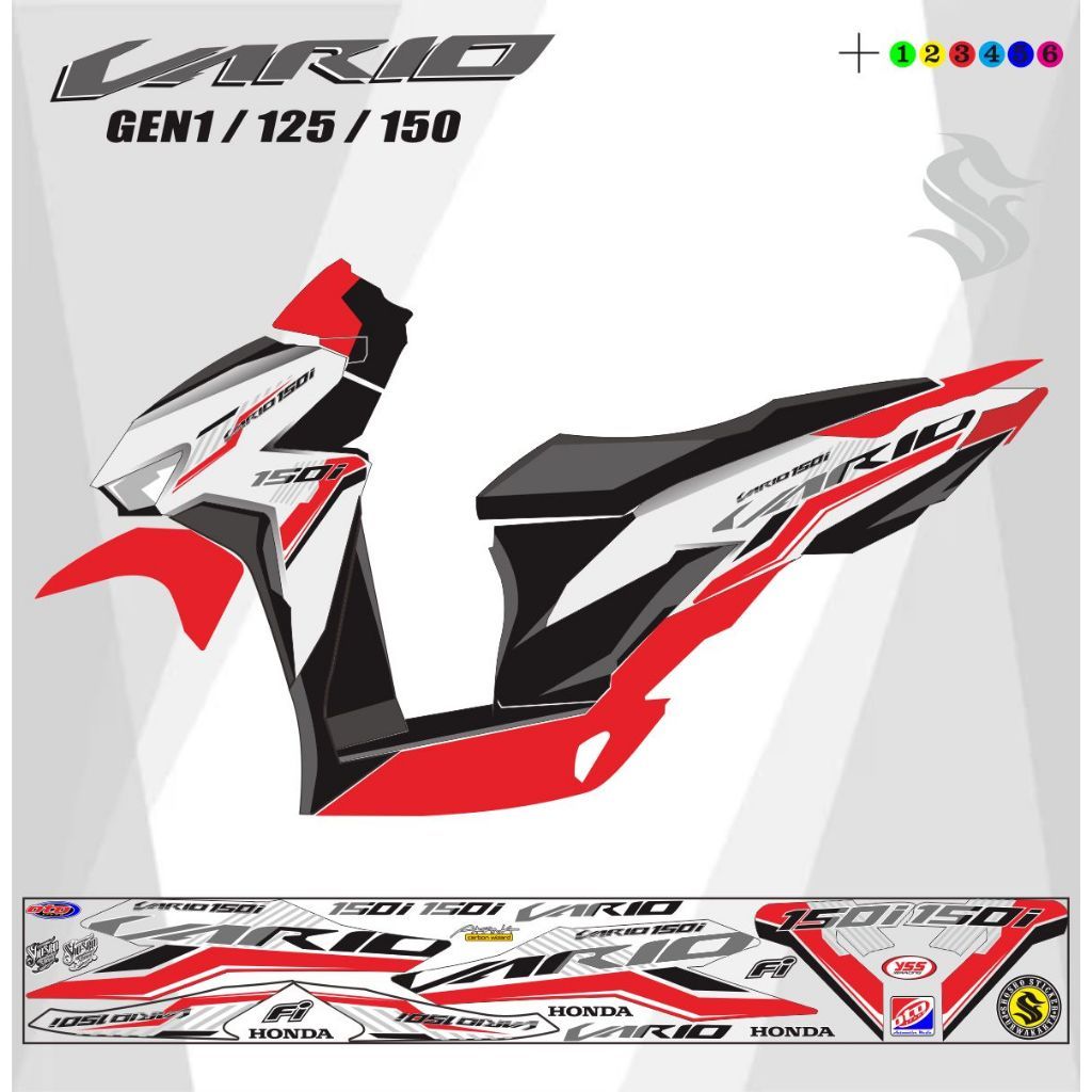 STICKER MOTOR VARIASI POLET KEREN STICKER STRIPING MOTOR VARIO 150 GEN 1