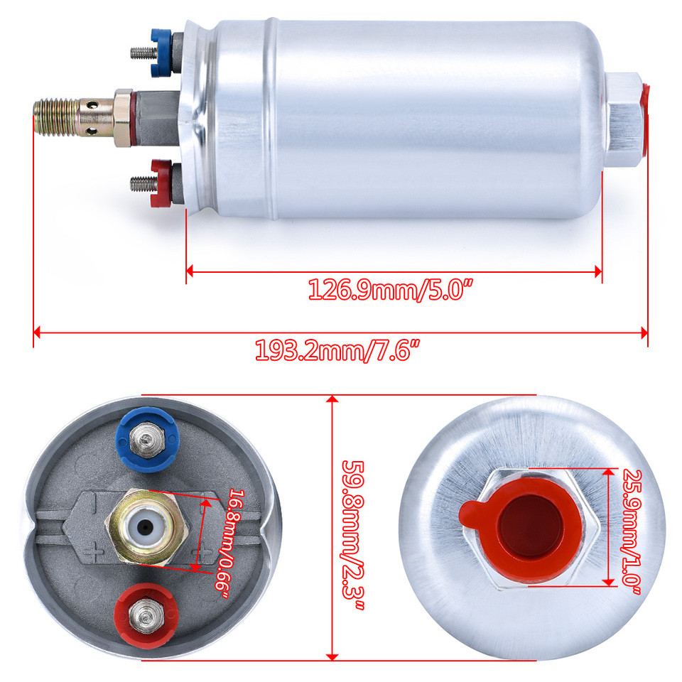 PQY - TOP QUALITY External Fuel Pump 044 OEM:0580 254 044 Poulor 300lph come with PQY pack PQY-FPB04