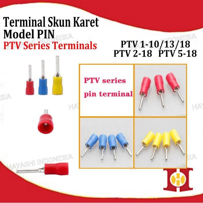 Terminal Kabel Sekun Cable Lug Skun Pin Tusuk PTV Isolasi Insulated