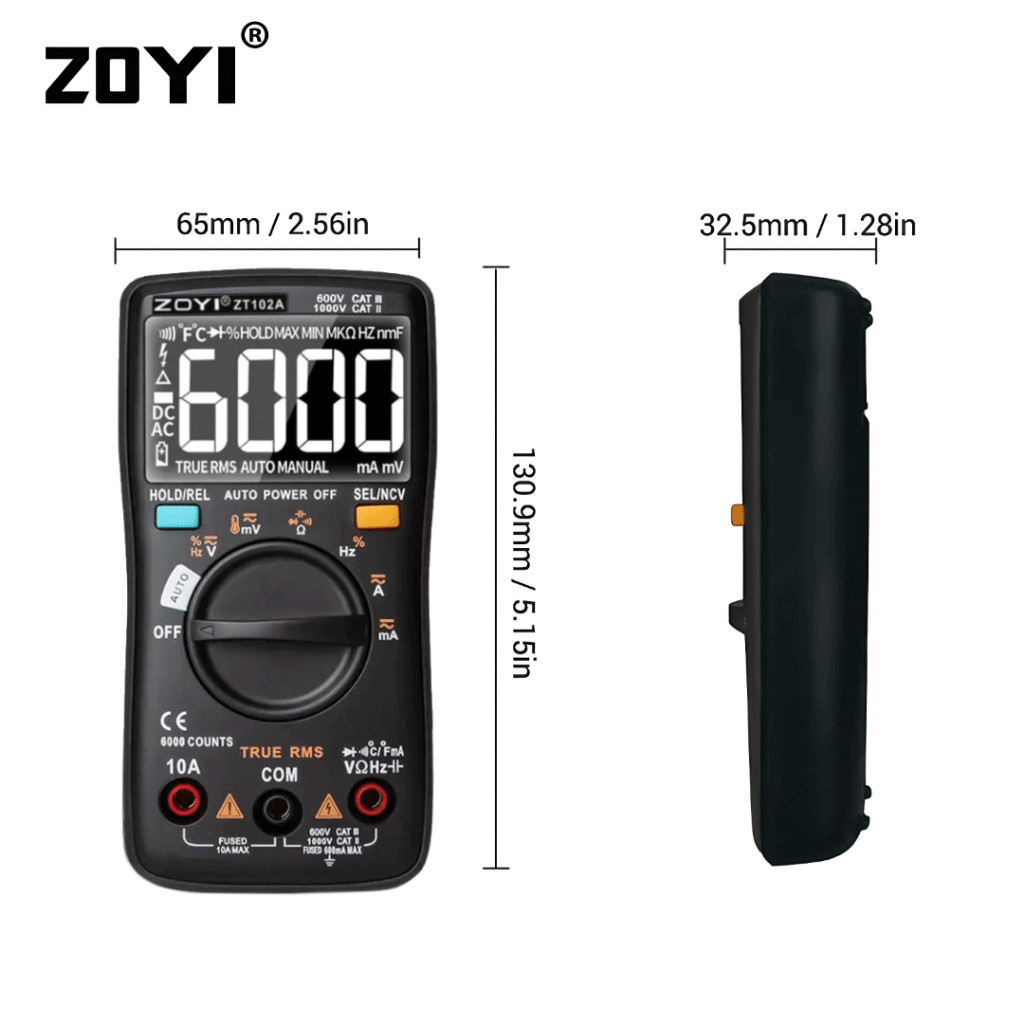 ZOYI ZT102A Upgrade Auto Multimeter Digital Avometer Multitester NCV Original Protect