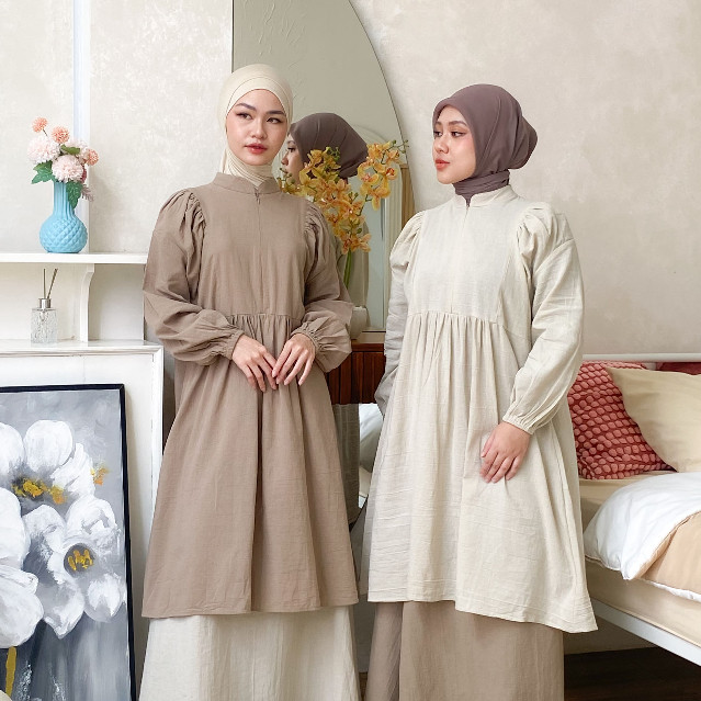 BEST SALE Fimelo Risya Tunik (Tunik Wanita Polos Lengan Panjang)