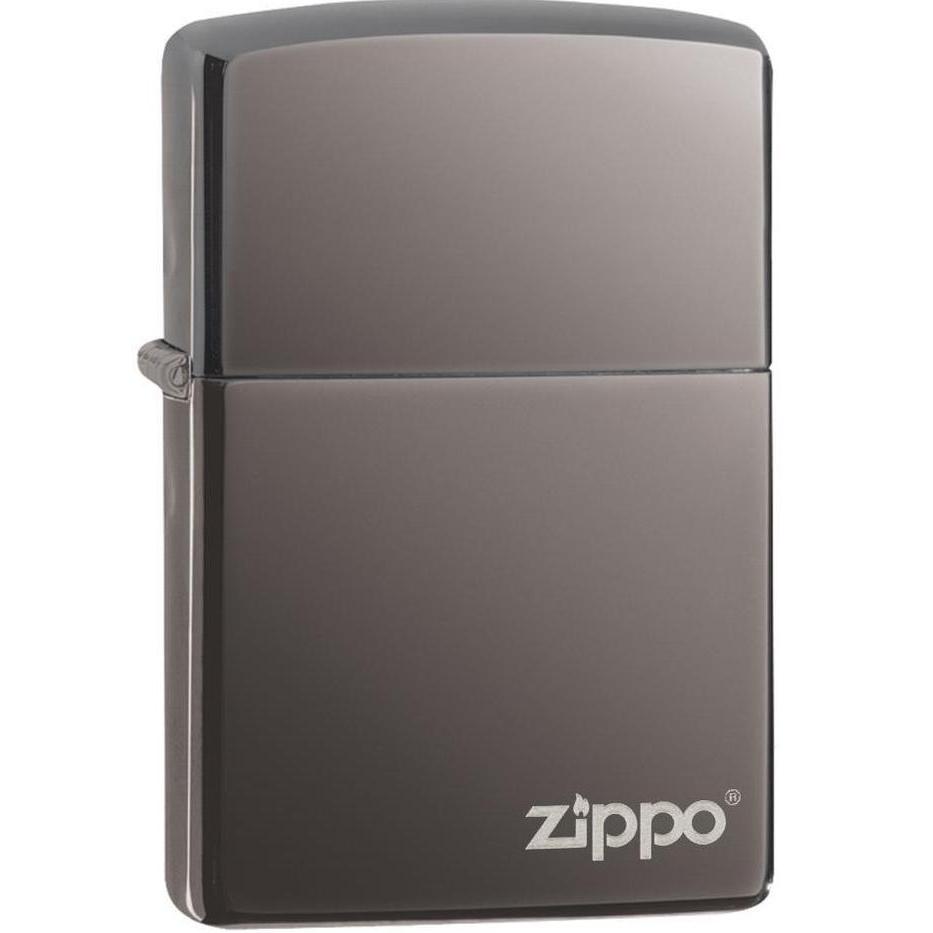 Zippo Classic Black Ice Korek Api Angin 150ZL Original USA - Hitam Es