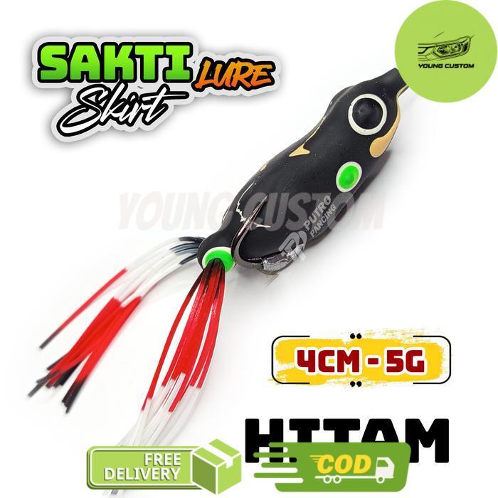 Lure Softfrog SAKTI LURE SKIRT Soft Frog Kodok Katak karet - Hitam