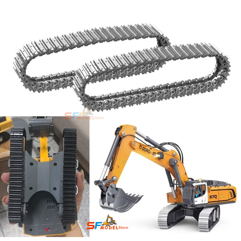 Mini Excavator Metal Crawler Suitable for 1/50 970 Remote Control Excavator Upgrade Chassis Metal Cr
