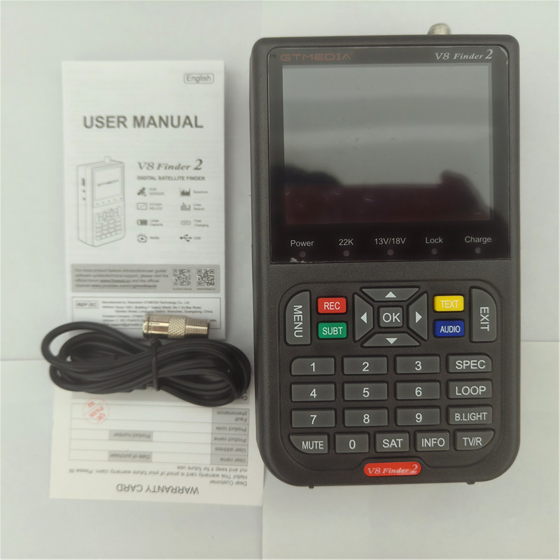 GTMEA V8 Finder 2 Satellite TV Finder Meter 3.5'' LCD DVB-S/S2/S2X H.265 Better Then V8 Finder 2 Pro