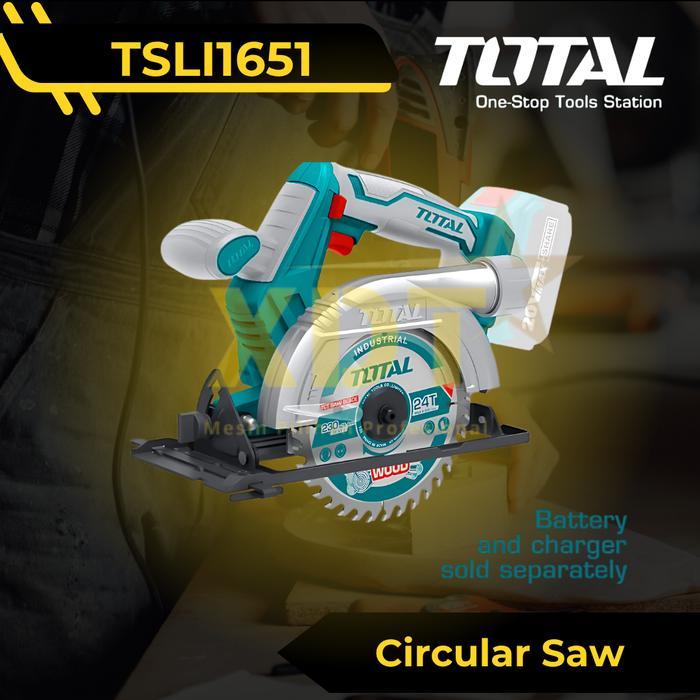 Mesin Gergaji Kayu Baterai 165 mm Cordless Circular Saw TOTAL TSLI1651 UNIT ONLY