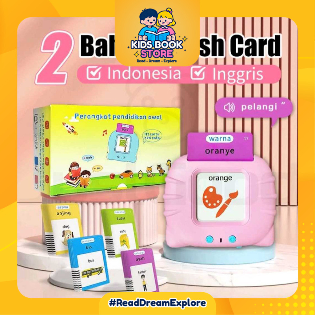 [KIDSBOOKSTORE] [FK262] FLASHCARD ANAK READER 2 BAHASA EDUKASI ANAK INDONESIA INGGRIS / FLASHCARD BE