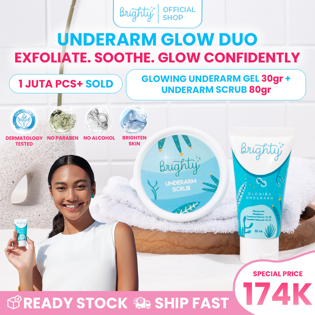 Brighty Glowing Underarm X Underarm Scrub (Limited Package) Paket Lengkap Pemutih Pencerah Ketiak Se