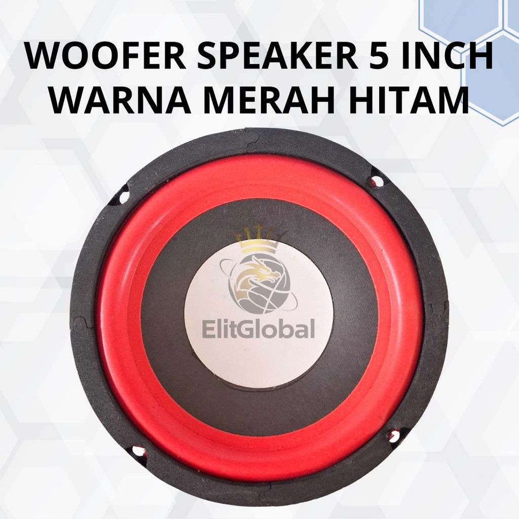 Speaker Woofer 5 Inch 4 Ohm 20 Watt Kombinasi Merah Hitam Untuk Bass Optimal dan Rakitan Audio