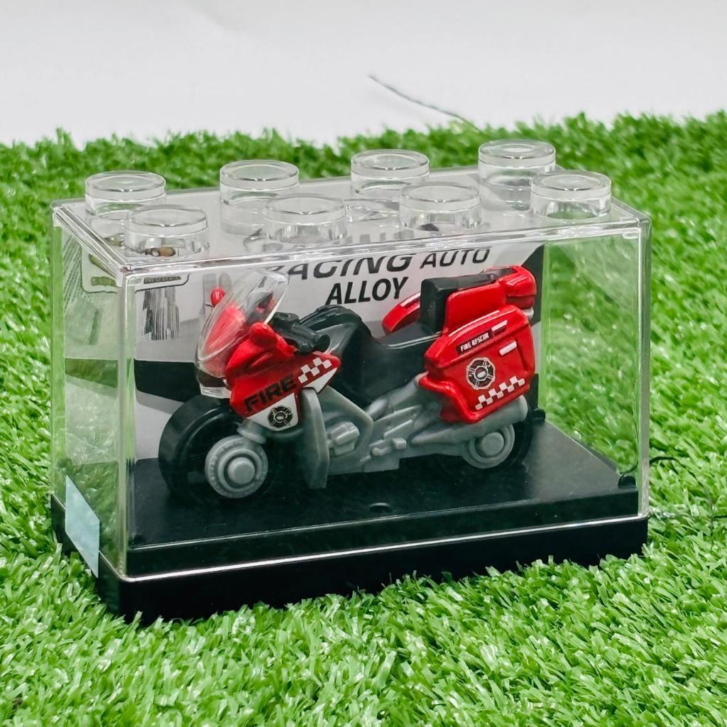 Mainan Miniatur Motor Polisi Diecast Metal Box Acrylic