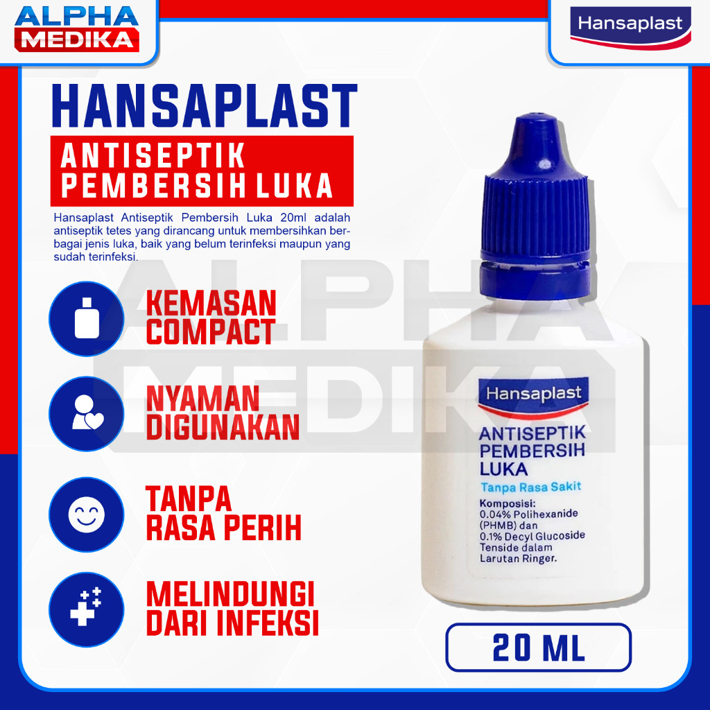 HANSAPLAST Antiseptik Pembersih Luka Tetes 20ml / Antiseptik Pembersih Luka 20ml / Pembersih Luka