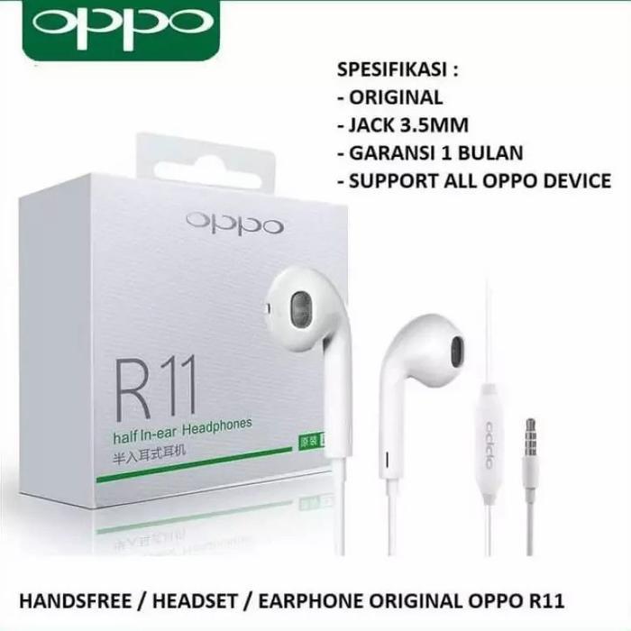 Headset Oppo A52 A53 A54 A55 A57  100% Eahone Oppo R11 Super Bass