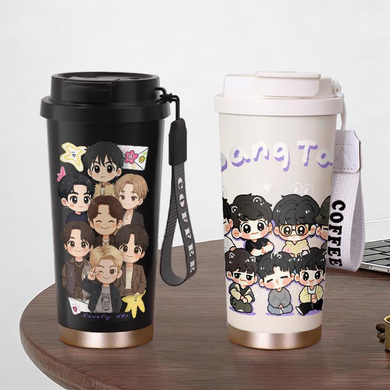 Tumbler BTS Botol Minum Aesthetic Stainless Steel Tumblr Viral CUP 500 ML Termos Coffee Keep Cold Ho
