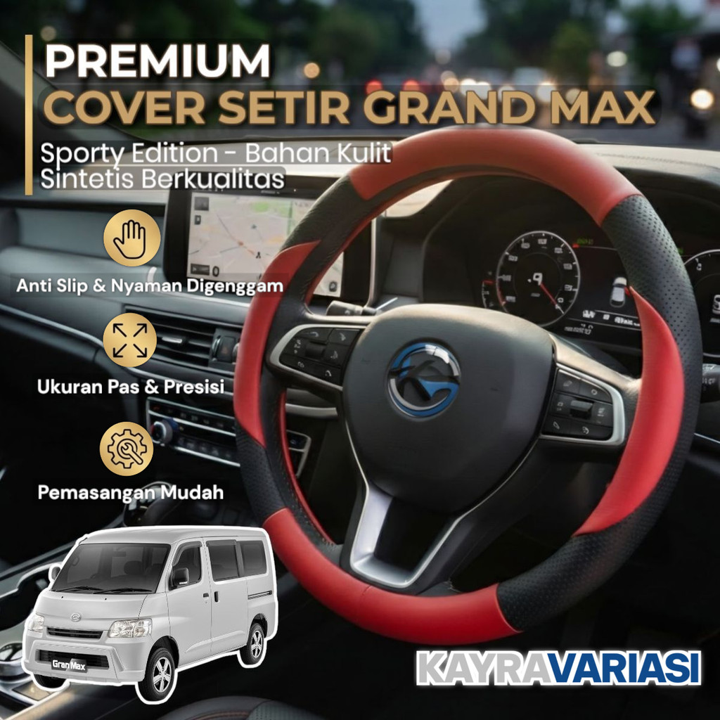 Sarung Stir Daihatsu Gran Max Pick Up Minibus Premium - Cover Setir Grandmax Anti Slip Empuk Awet Ak