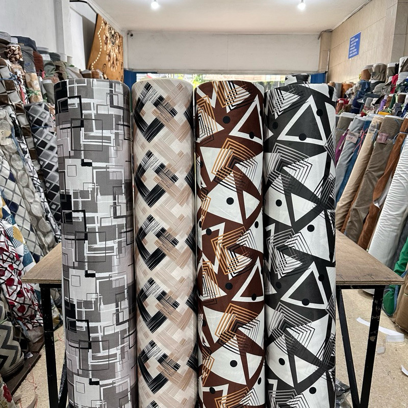 Kain Motif Abstrak Sofa Bantal Interior Kerajinan Kain Velvet Print