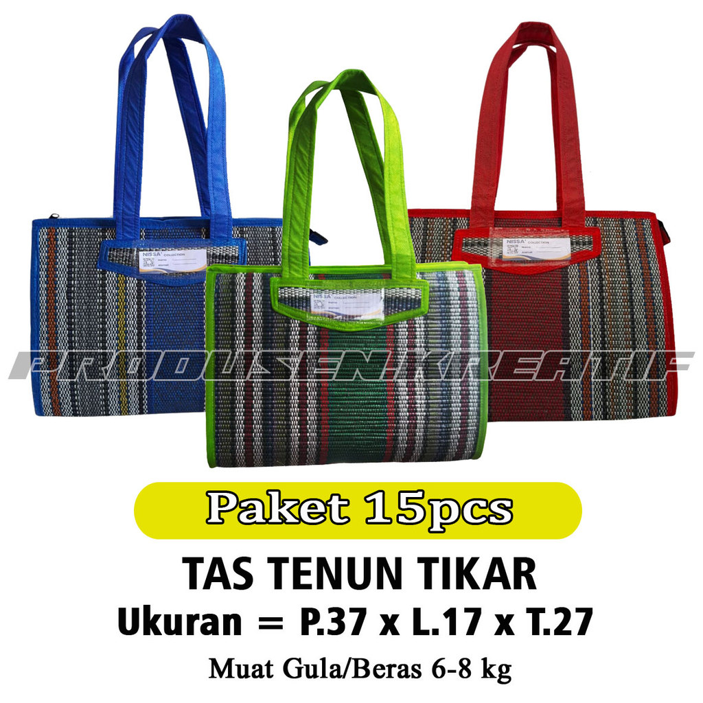 Paket 15pcs Tas Souvenir Umroh Haji / Tas Tenun Tikar Sedang Muat Gula 6-8kg / Tas Kondangan / Ukura