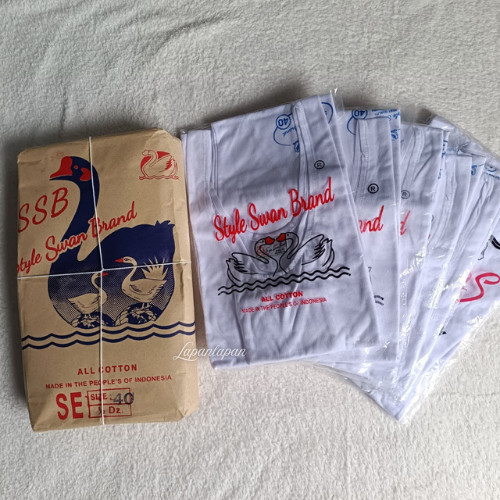 6 Pcs Kaos Dalam Pria Dewasa Swan Brand | SWAN Kaos Singlet Pria Swan Brand Katun