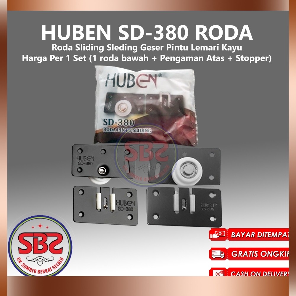 HUBEN SD-380 Roda Sliding Sleding Geser Pintu Lemari Kayu SD380 Huben SD-380