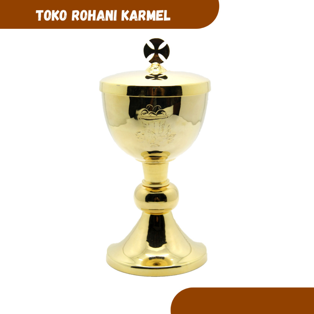 SIBORI LAPIS EMAS / TEMPAT HOSTI KATOLIK / PERALATAN MISA KATOLIK / SIBORI EMAS / PERALATAN IBADAH