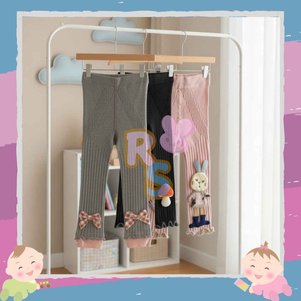 (LGBN) Legging Import Anak Perempuan Cotton Versi Korea Motif  Import