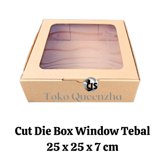Dus Die Cut Window Tebal 25 x 25 x 7 Cm / Box Eflute Window 25x25x7 Cm