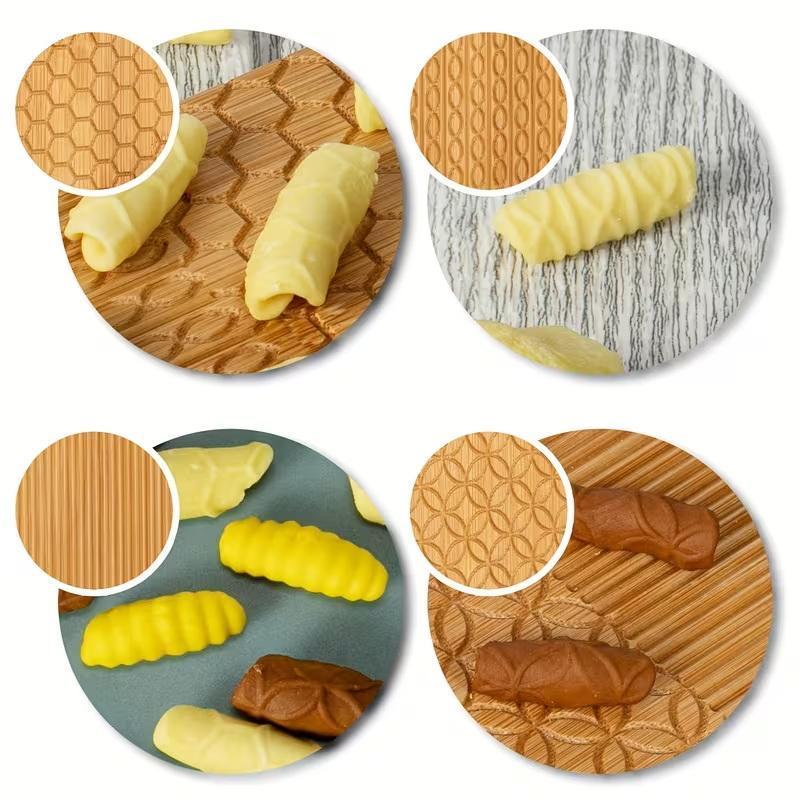 1 Set Bamboo Pasta Making Tools Gnocchi Board Dough Sheeter Kitchen Noodle Maker Shaper Bamboo Chopp