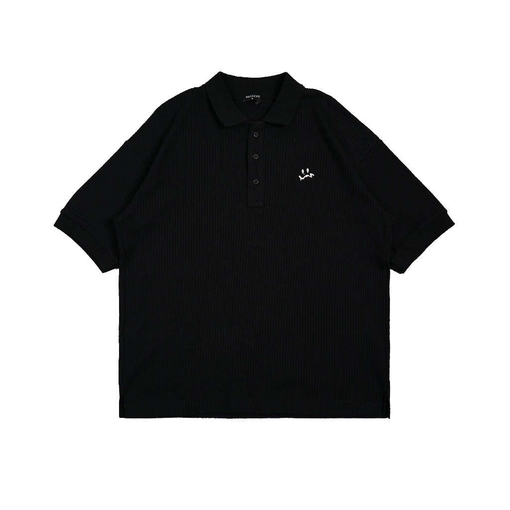 Branche Oversize Polo Waffle Black