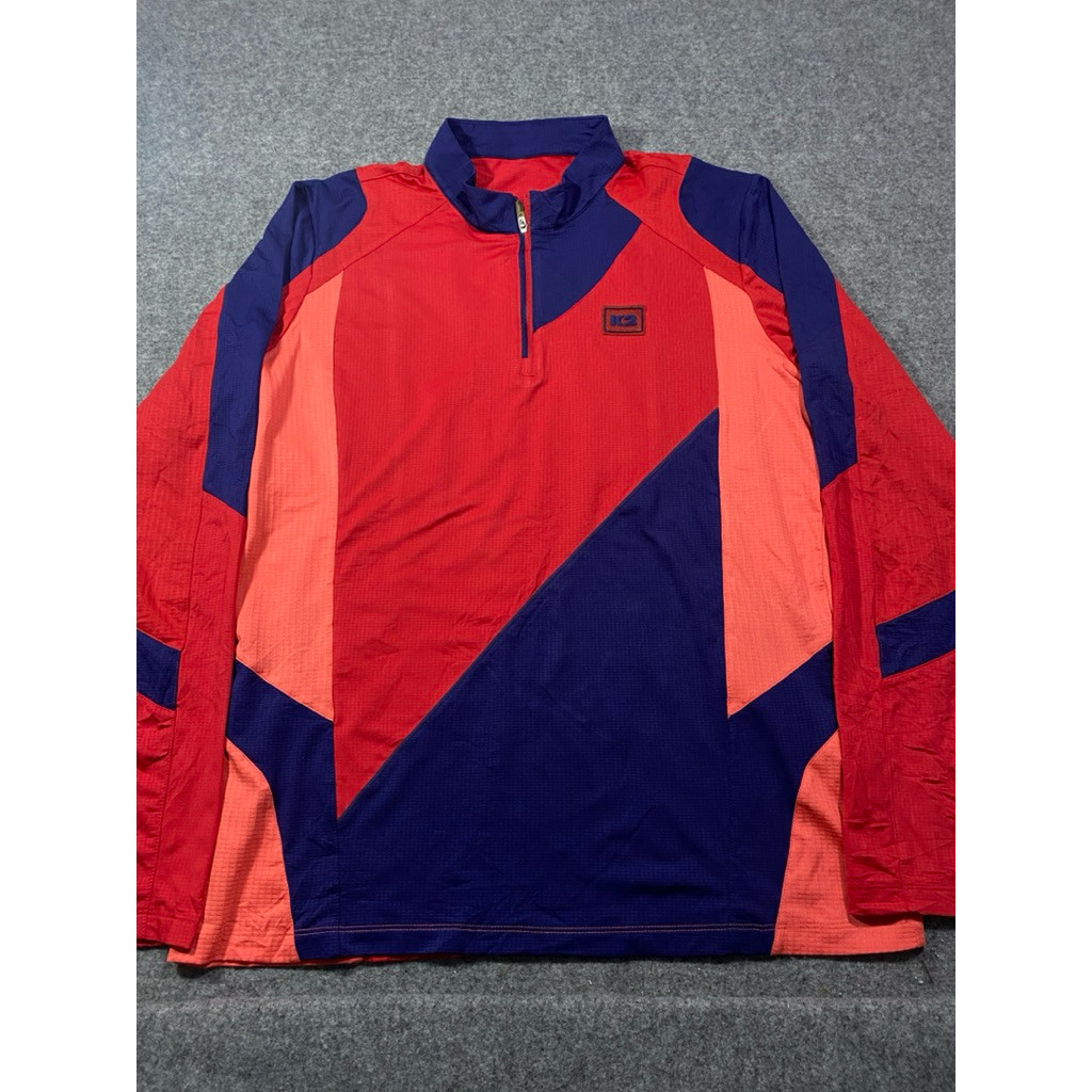 KAOS OUTDOOR HALF ZIPPER K2 MERAH BIRU SIZE M