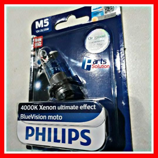 Bohlam Lampu Motor Bebek Matic PHILIPS BlueVision M5 12V 25/25W 4000K