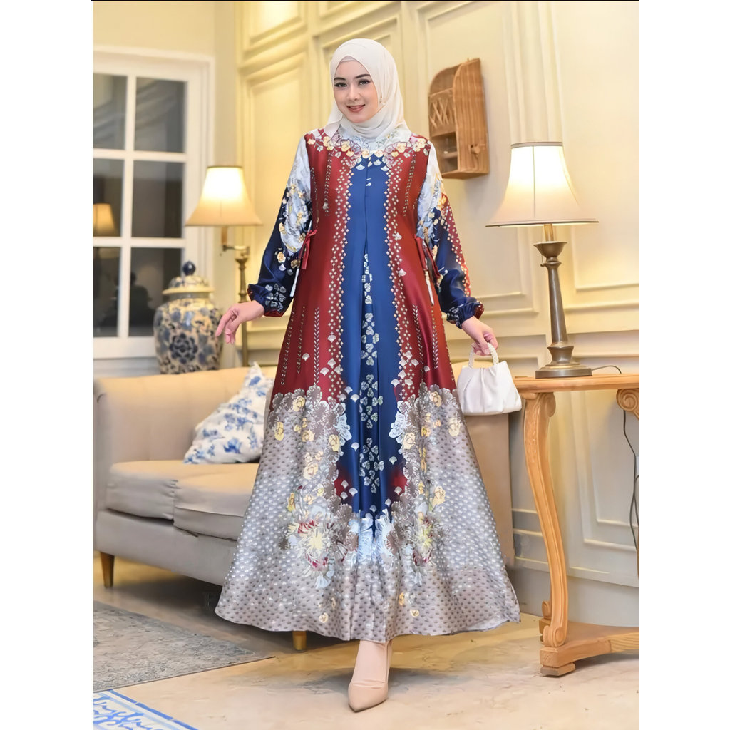 Nuriel Shop - Nura Collection - Gamis Wanita Model Terbaru - Gamis Silk by Husna Collection x Nura C