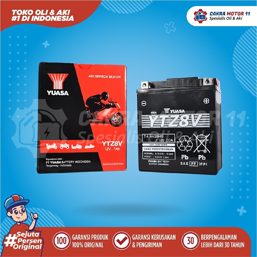 Aki Honda Cbr 150 Yuasa Motor Ytz 8 V Lokal