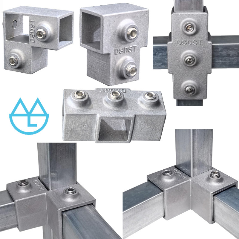 25 Series Sambungan Pipa Aluminium Rak Tanpa Las Kuat Pengencang Pipa Persegi Untuk Rak Penyimpanan