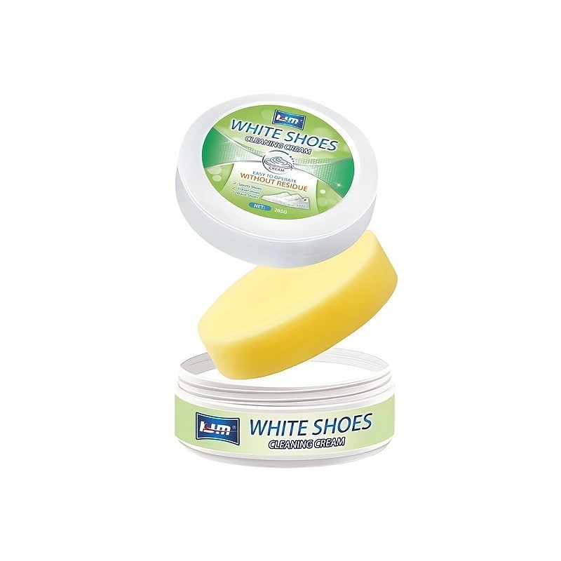 KJM 265g White Shoe Cleaning Cream Removes YellowingOxidation – Whitens SneakersCanvasLeather Shoes,