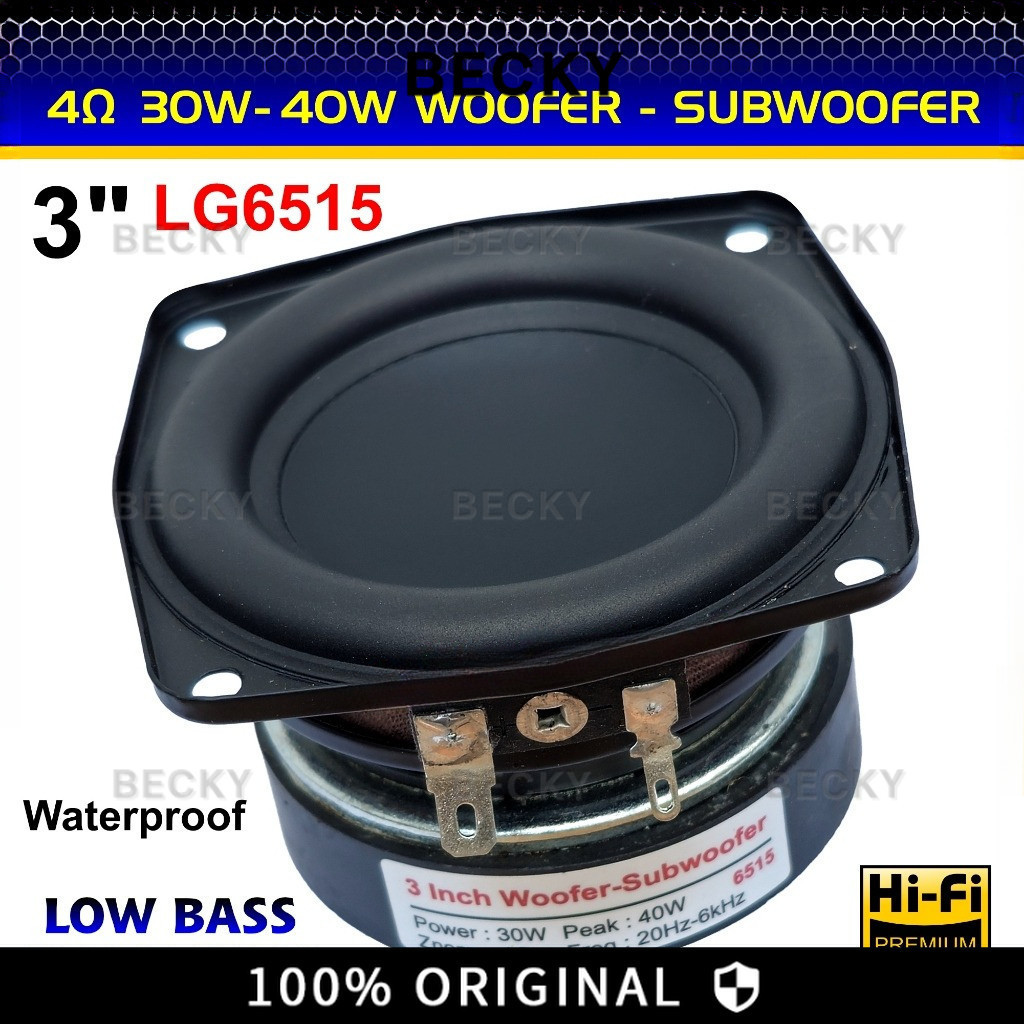 BITSPACE - BECKY Speaker 3 inch LG-6515 Super Bass 4 ohm 30W-40W Woofer Subwoofer