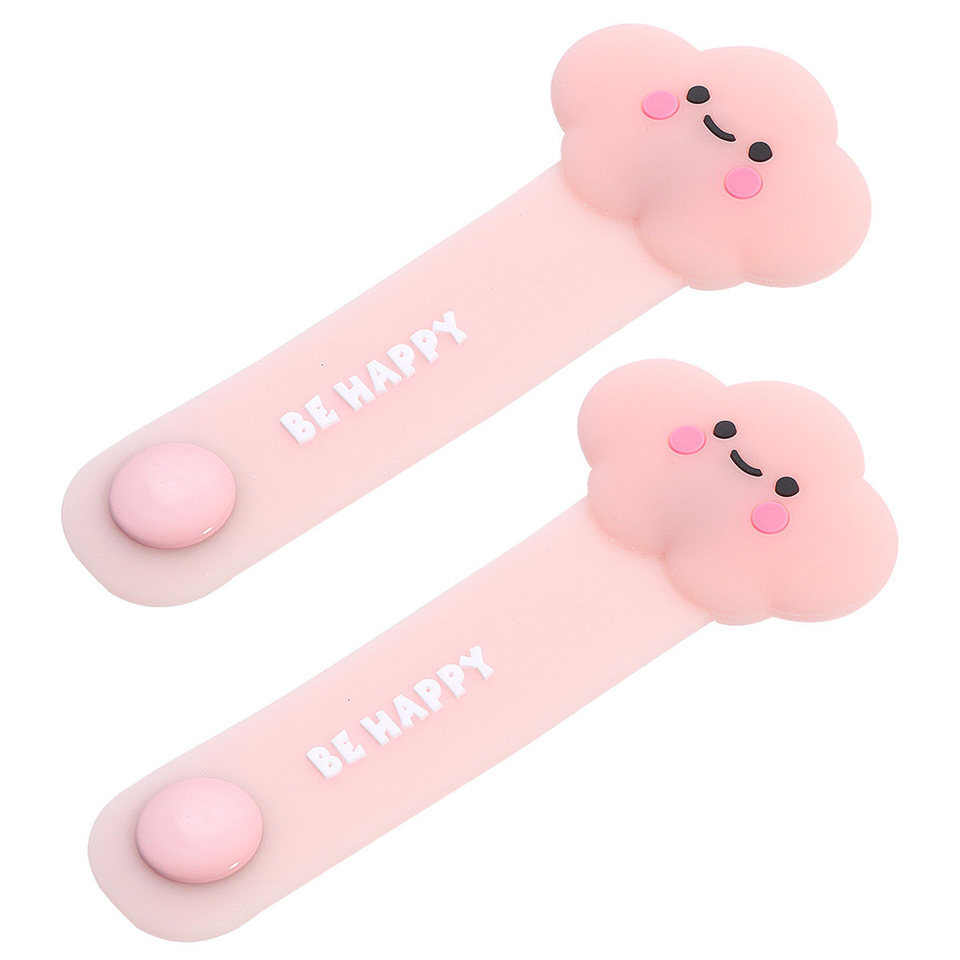 2Pcs Mini Silicone Earphone Cord Organizer Compact Cable Winder Tie for Charging USB Computer Cable 