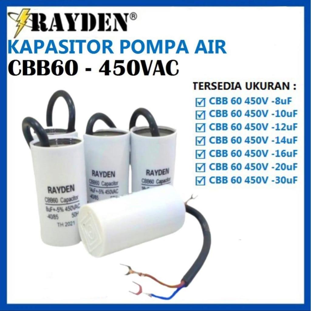 Kapasitor Pompa Air CBB60 450V AC Body Bulat