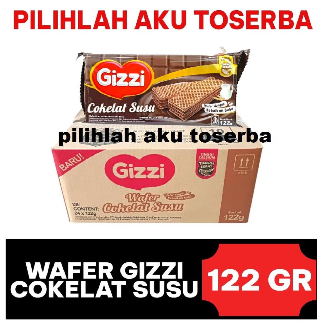 GIZZI Wafer COKLAT  Susu 122 gr - ( HARGA 1 DUS )