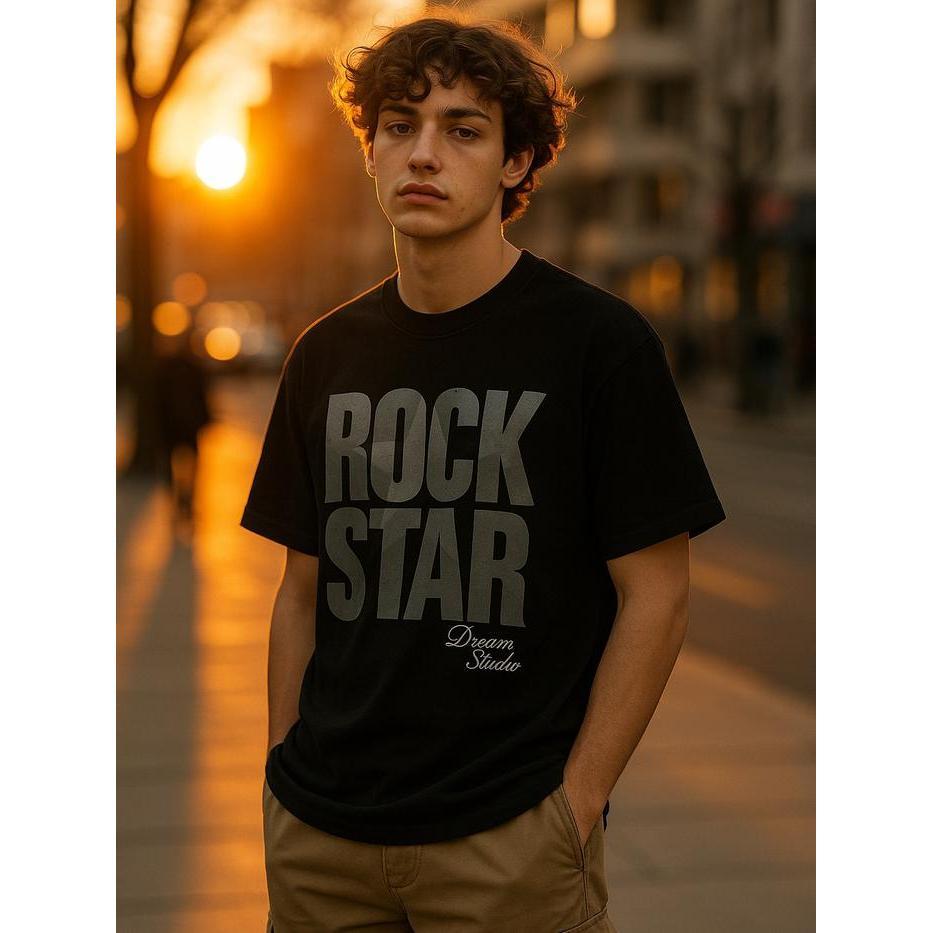 KA0S  BOXY ROCKSTAR| COTTON 20S | 20S | KAOS DISTRO | UNISEX KAOS DISTRO UNISEX - M