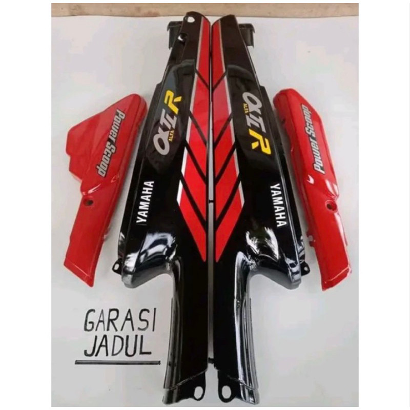 bodi kanan kiri yamaha alfa alfa body alfa alfa hitam merah Box aki alfa