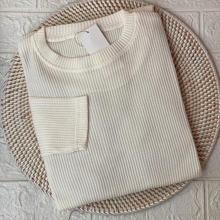 Atasan Tunik  Slimmy Waffle Basic Formal  Wanita Panjang - Putih