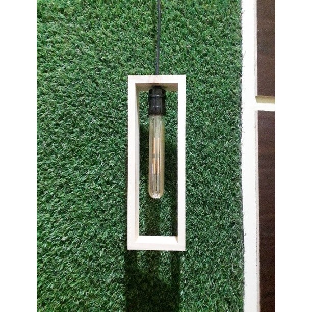 Lampu Gantung Minimalis Kap Kayu Vintage Dekorasi Cafe