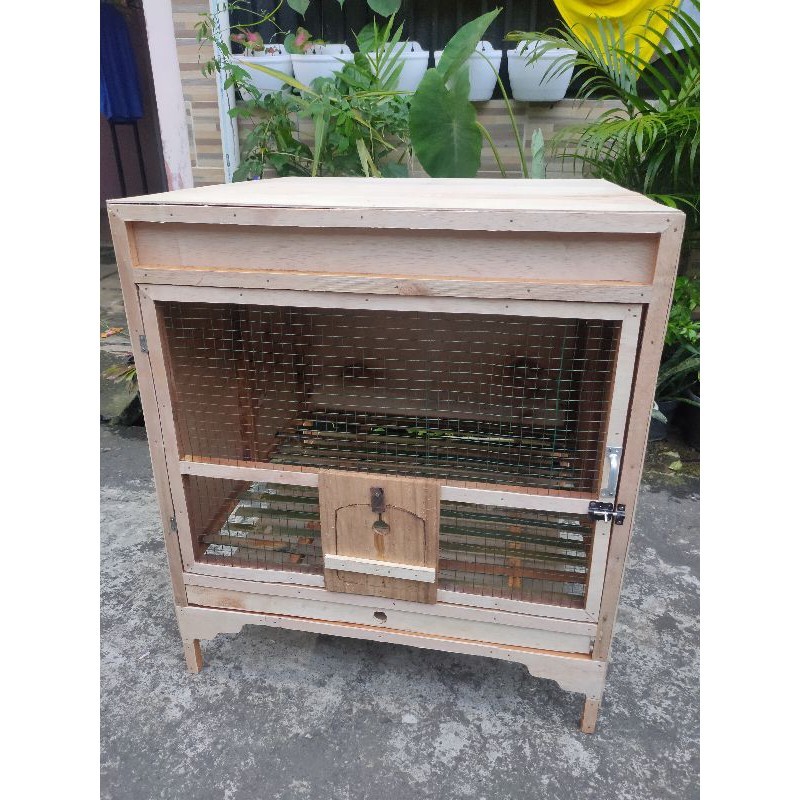 Kandang hewan knockdown lipat bongkar pasang rakit burung dara merpati macan ayam jago besar kayu