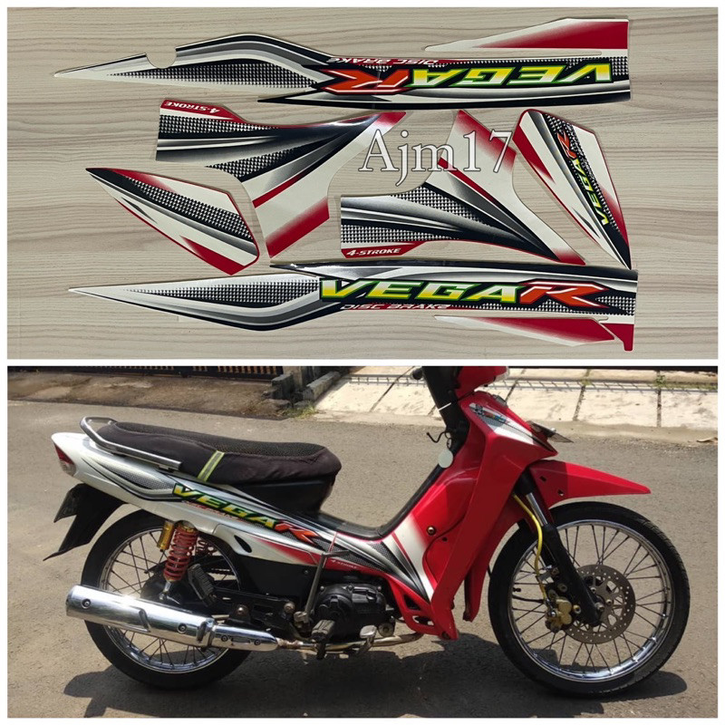 STIKER STRIPING VEGA R LAMA 2005 MERAH